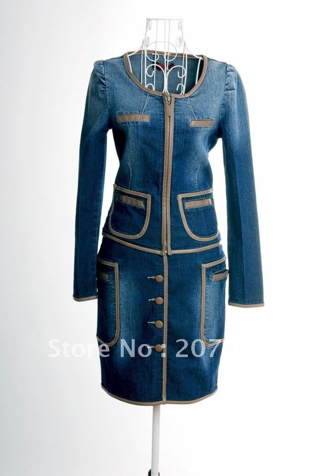 Free shipping 2012 autumn women's plus size dress  long-sleeve denim dress