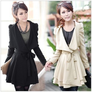 Free Shipping, 2012 autumn women's trench autumn and winter medium-long slim overcoat fashion elegant trench outerwear