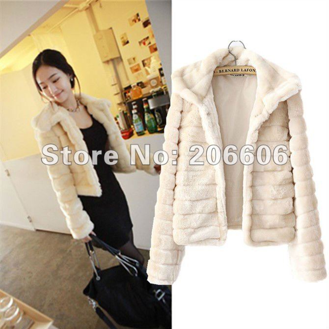 free shipping 2012 autunm winter top faux rabbit fur coat for women M/L