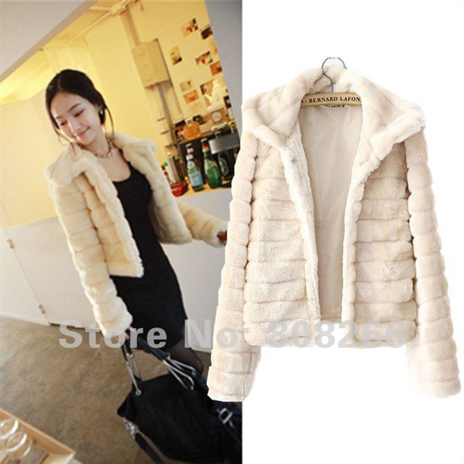 free shipping 2012 autunm winter top faux rabbit fur coat for women M/L