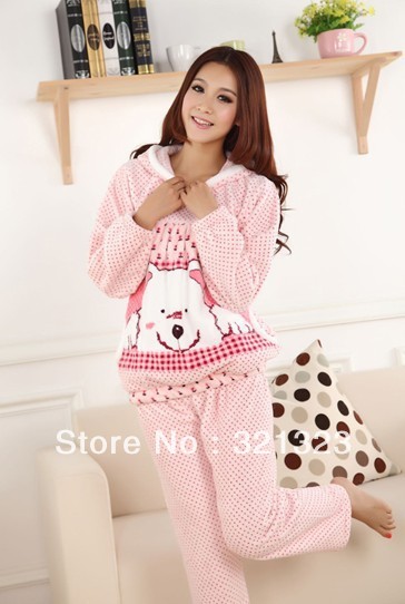 FREE SHIPPING 2012 cartoon thickening long-sleeve coral fleece sleepwear  High Quality Couple Pajamas China sleepwear