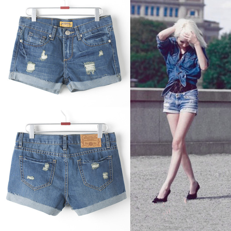 Free shipping, 2012 denim shorts female hole jeans female shorts personalized jeans