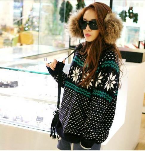 Free shipping 2012 Fashion autumn and winter new Snow wave pattern computer embroidery sweater! X20723340976