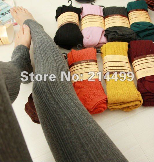 Free shipping 2012 fashion autumn /winter hot-sale solid Candy color twist cotton trample feet pantyhose wholesale