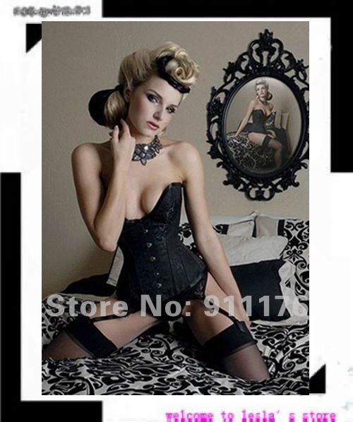 Free shipping!!!  2012 Fashion Black Lure Low-cut Corset  bustier ,Cheaper  wholesale+Fast Delivery NA5162