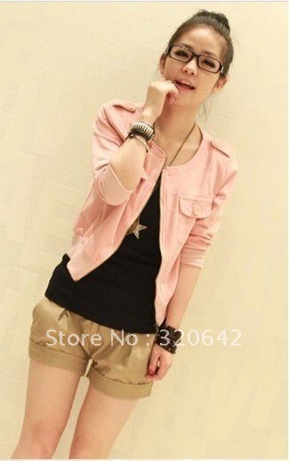 Free Shipping 2012 fashion blazer women's outerwear spring and autumn short jacket lady fashion coat casual jacket 3 colors