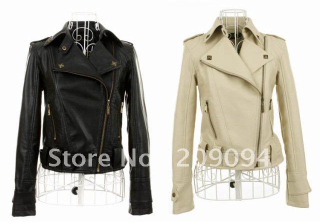 Free Shipping 2012 Fashion Cultivate one's morality short fur PU Leather Jacket Women Coat Size ,M,L, Autumn&Winter XL01