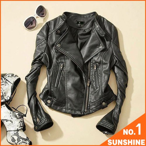 Free Shipping 2012 Fashion Cultivate one's morality short fur PU Leather Jacket Women Coat Size S,M,L,XL Autumn&Winter XL01