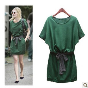 Free shipping! 2012 fashion Europe style solid color brief short-sleeve women dress,U6064