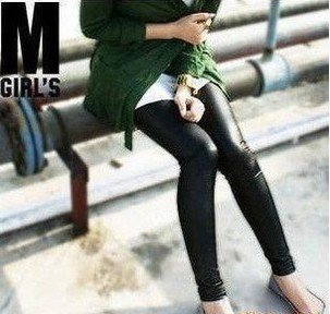 Free Shipping 2012 Fashion Faux Leather skinny Leggings Pants For Women #4185