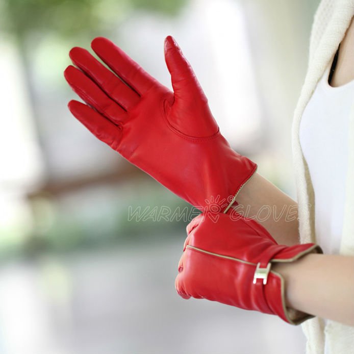 Free Shipping 2012 fashion Ladies lambskin genuine leather gloves