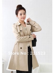 Free shipping!!! 2012 fashion Spring/Autumn trench coat/outwear for women, long style woman windbreak/wind coat