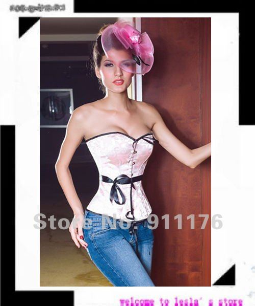 Free shipping! 2012 Fashion style Embroidered overbust  Corset  bustier .wholesale 5pcs/lot +Fast Delivery NA5129+2