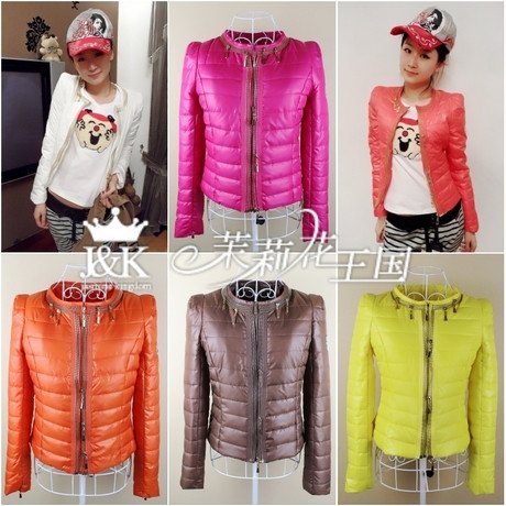 Free Shipping 2012 Fashion Women's Auttunm Winter Short Design Cotton Padded Jackets Coat Zip OL Warm Parka Outwear 5 colors