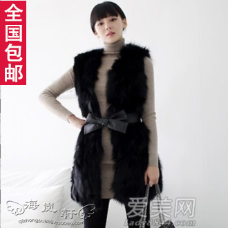 free shipping 2012 faux vest vest outerwear short medium-long fox rabbit fur