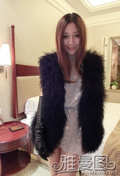 Free shipping 2012 female medium-long beach wool vest fur vest fashion fur coat