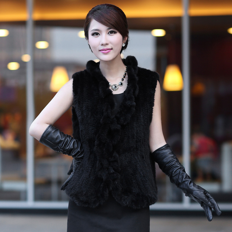 free shipping 2012 female vest mink hair vest sleeveless vest fur coat 327