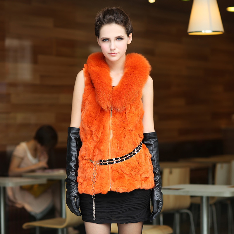 Free shipping 2012 fox fur rabbit fur coat female rabbit fur vest vest sy3680