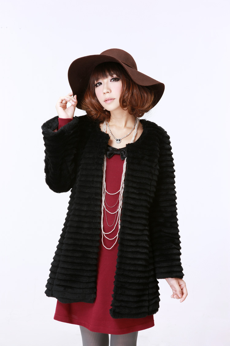 free shipping 2012 fur coat medium-long women's faux outerwear overcoat top