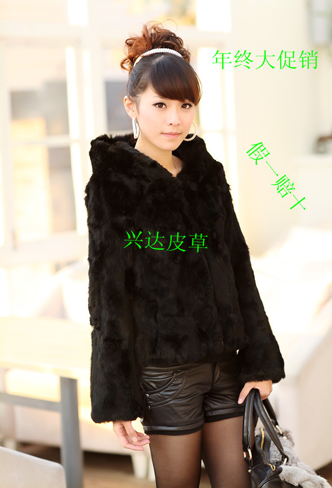 free shipping 2012 fur coat short design long-sleeve hat