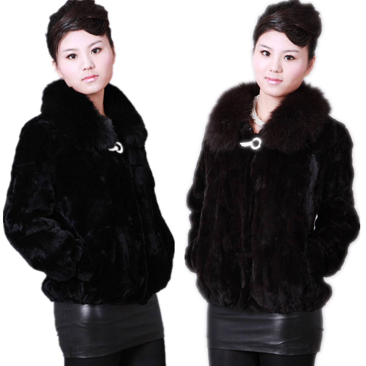 Free Shipping! 2012 fur rex goatswool women's outerwear fox fur