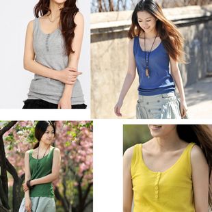 Free shipping, 2012 gentlewomen loose spaghetti strap basic vest 100% cotton ultra-thin knitted plus size casual vest female