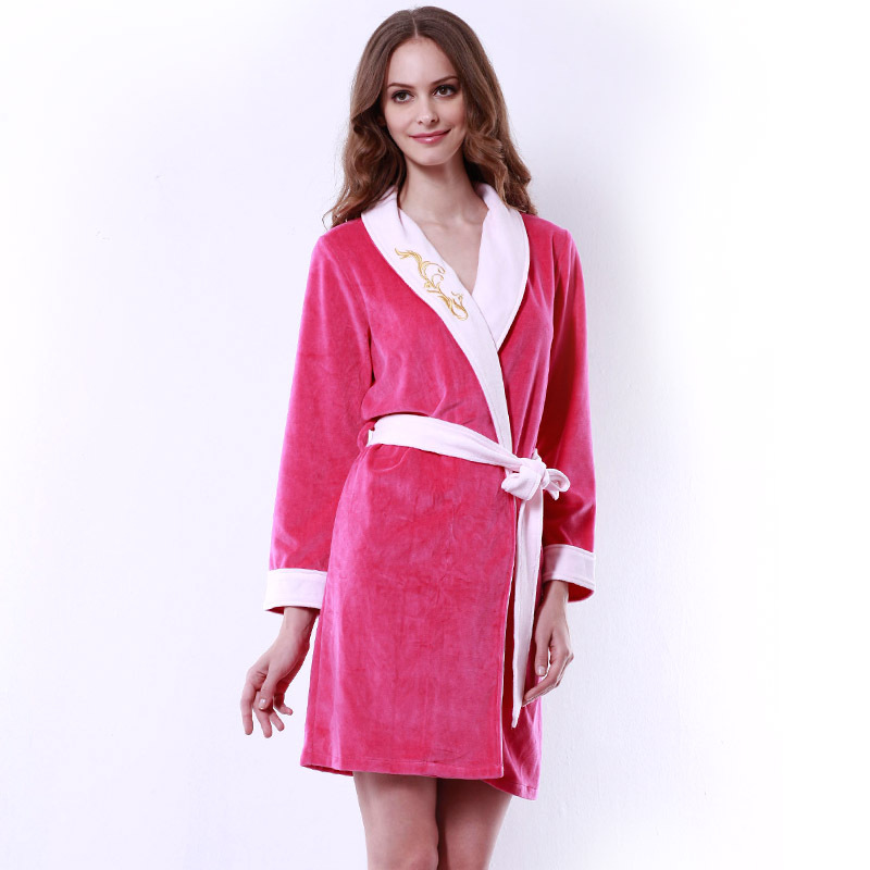 Free shipping 2012 high quality velvet sleepwear robe women's bathrobes lounge rp002