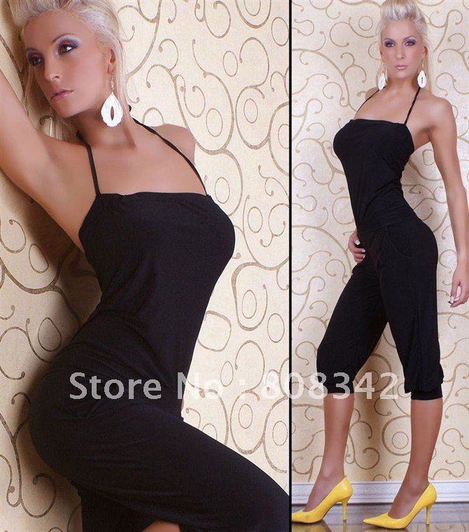 Free Shipping 2012 Hot Sale Women's Sexy Jumpsuits Lingerie with trouser Lady Intimate Rompers Teddy Bodysuit  Black MOQ 1Piece