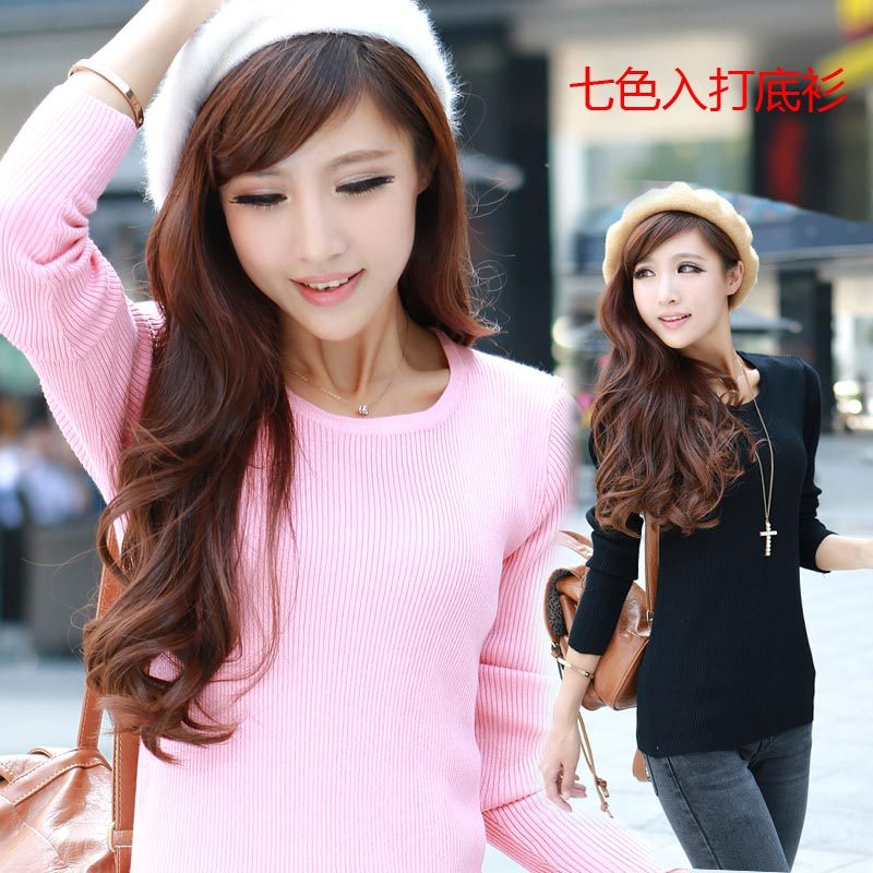 Free shipping 2012 Hot sales long-sleeved sweater coat/primer shirt sweater/high-necked collar sweater