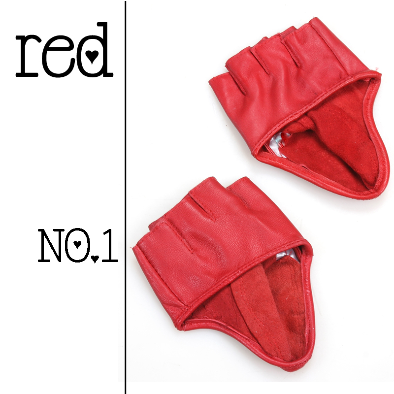 Free shipping 2012 hot-selling suede mini semi-finger gloves women's leather gloves beauty