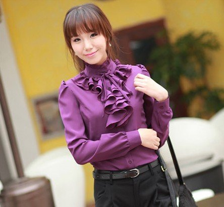 Free Shipping!2012 Korea Fashion Women's Princess Long Sleeve Chiffon Blouse Ladies' Shirt,High Quality,beauty ladies,choose it