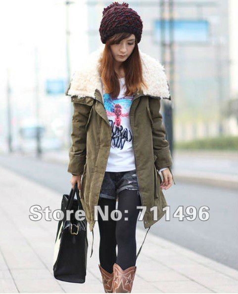 Free shipping,2012 Korean winter new lamb wool Womens warm thickening women's  Large overcoat Jacket