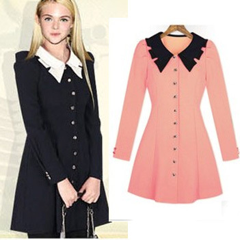 Free shipping 2012 ladies long-sleeve peter pan collar slim fashion female spring and autumn outerwear