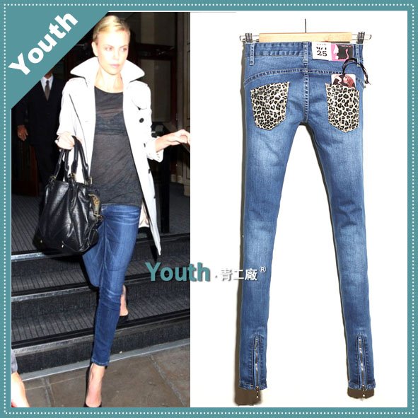 free shipping 2012 lady low waist pencil trousers/lady pants/slim jeans/designer brand jeans/denim  8110