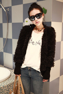 free shipping 2012 lamb's fur outerwear small cardigan