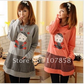 Free shipping 2012 Leisure Hooded long-sleeved Maternity T-shirt Pregnant women sweater Maternity wear