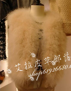 Free shipping 2012 luxury ostrich fur coat bulkness fur vest