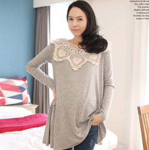 Free shipping 2012 maternity clothing autumn top fashion maternity top long-sleeve maternity t-shirt loose