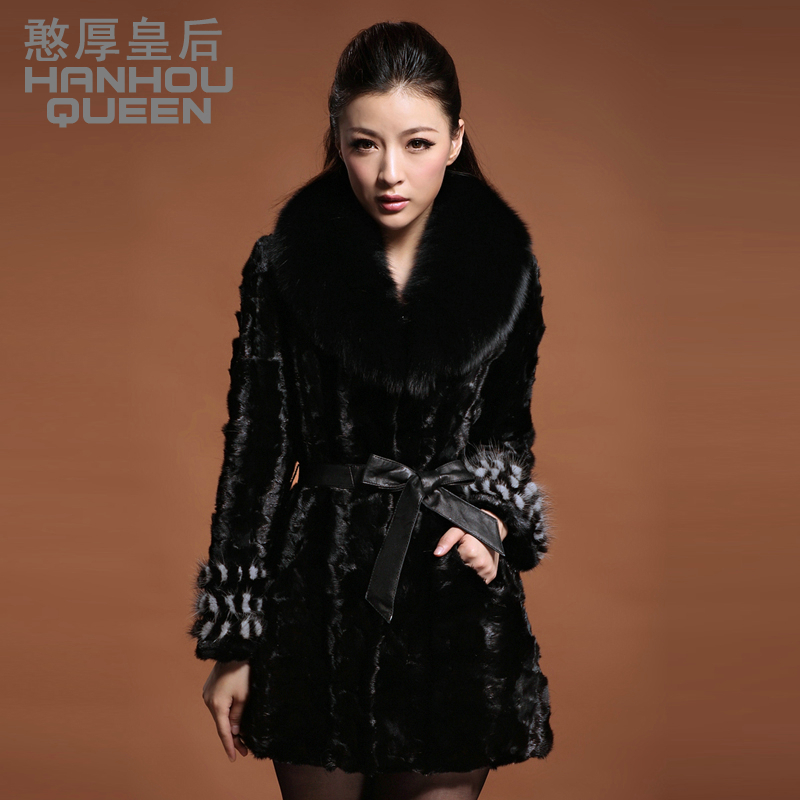 free shipping  2012 medium-long fox fur overcoat fur coat