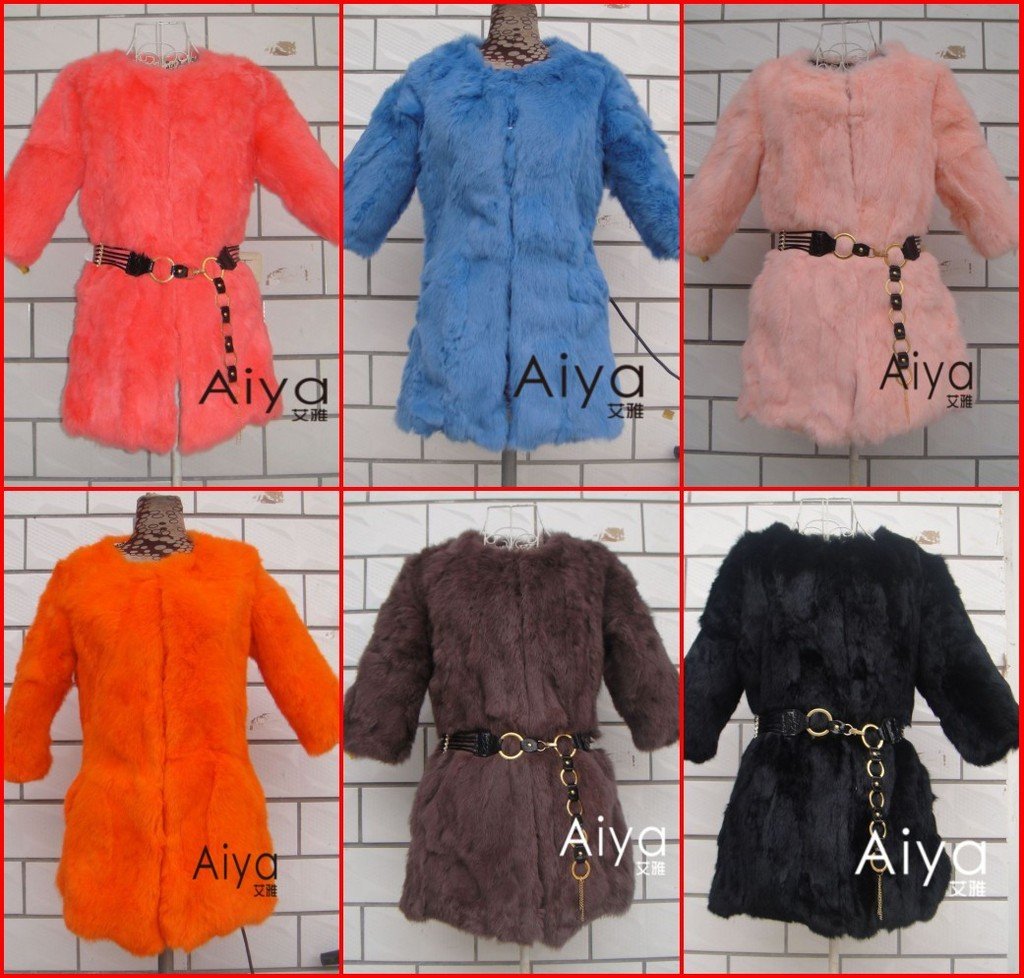 Free shipping ! 2012 medium-long rabbit fur outerwear vest short design female fur coat fur overcoat