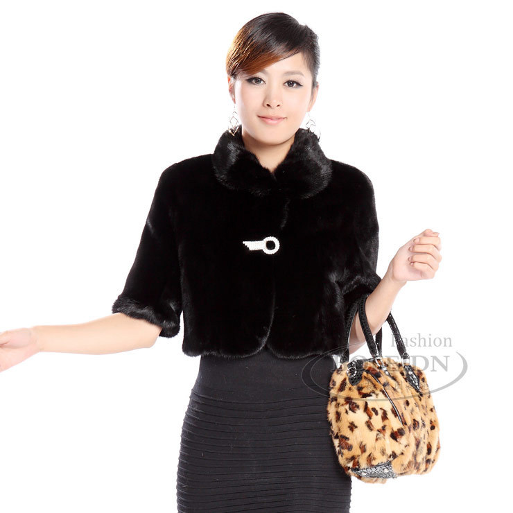 free shipping 2012 mink fur coat cape formal dress cape mink skin short top