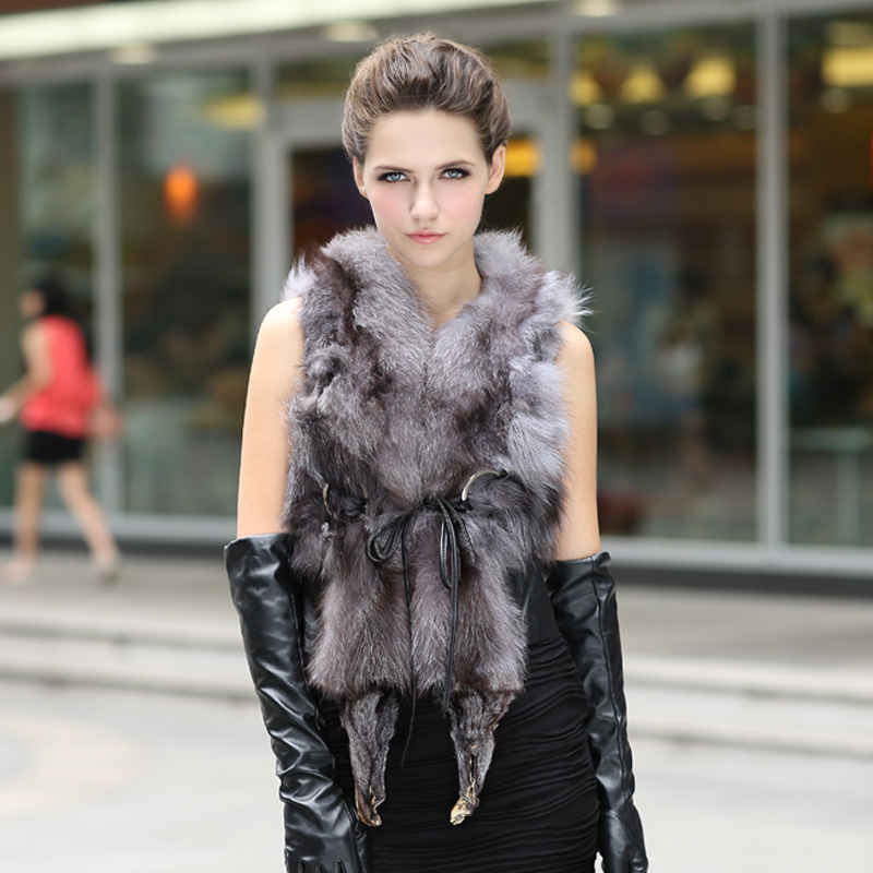 free shipping 2012 natural fox fur vest fur vest women outerwear douhua