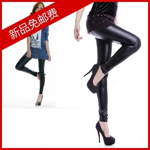 Free shipping 2012 new all-match leather leggings to wholesale and retail