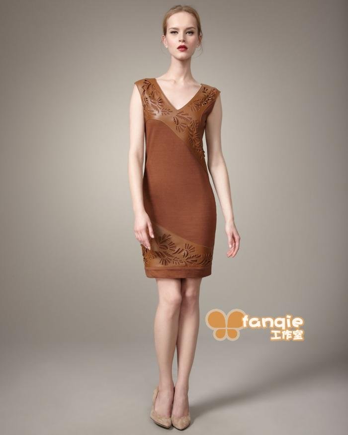 Free Shipping 2012 New Arriva Solid Cotton and Leather Dress Fashion Trend