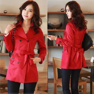 Free Shipping 2012 new arrival autumn and winter women outerwear double breasted slim elegant ol short trench wind coat