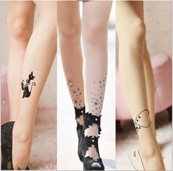 Free Shipping, 2012 New Arrival Cat Tattoo Stocking, Tight Panty Hose,3 designs,dropshipping accepte