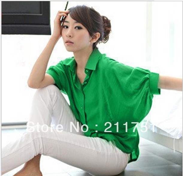 Free shipping 2012 new arrival fashion professional cotton summer favorite lady leisure comfortable blouse shirt