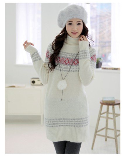 Free Shipping !   2012 New arrival fashion turtleneck long design women's sweater  +Wholesale & Retail