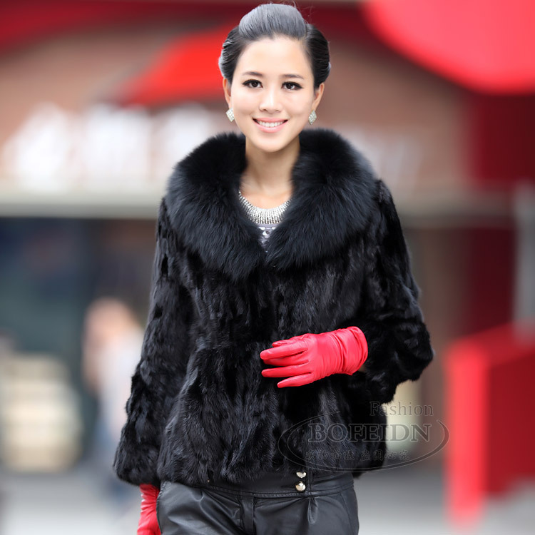 free shipping 2012 new arrival fox fur mink outerwear women's short design marten overcoat