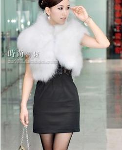 Free Shipping 2012 New Arrival Fox fur waistcoat elegant short design fur coat top(White+Khaki+Black+Coffee+Purple+Blue)121107#6